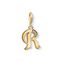 Charm-Anh&auml;nger Buchstabe R gold aus der Charm Club Kollektion im Online Shop von THOMAS SABO