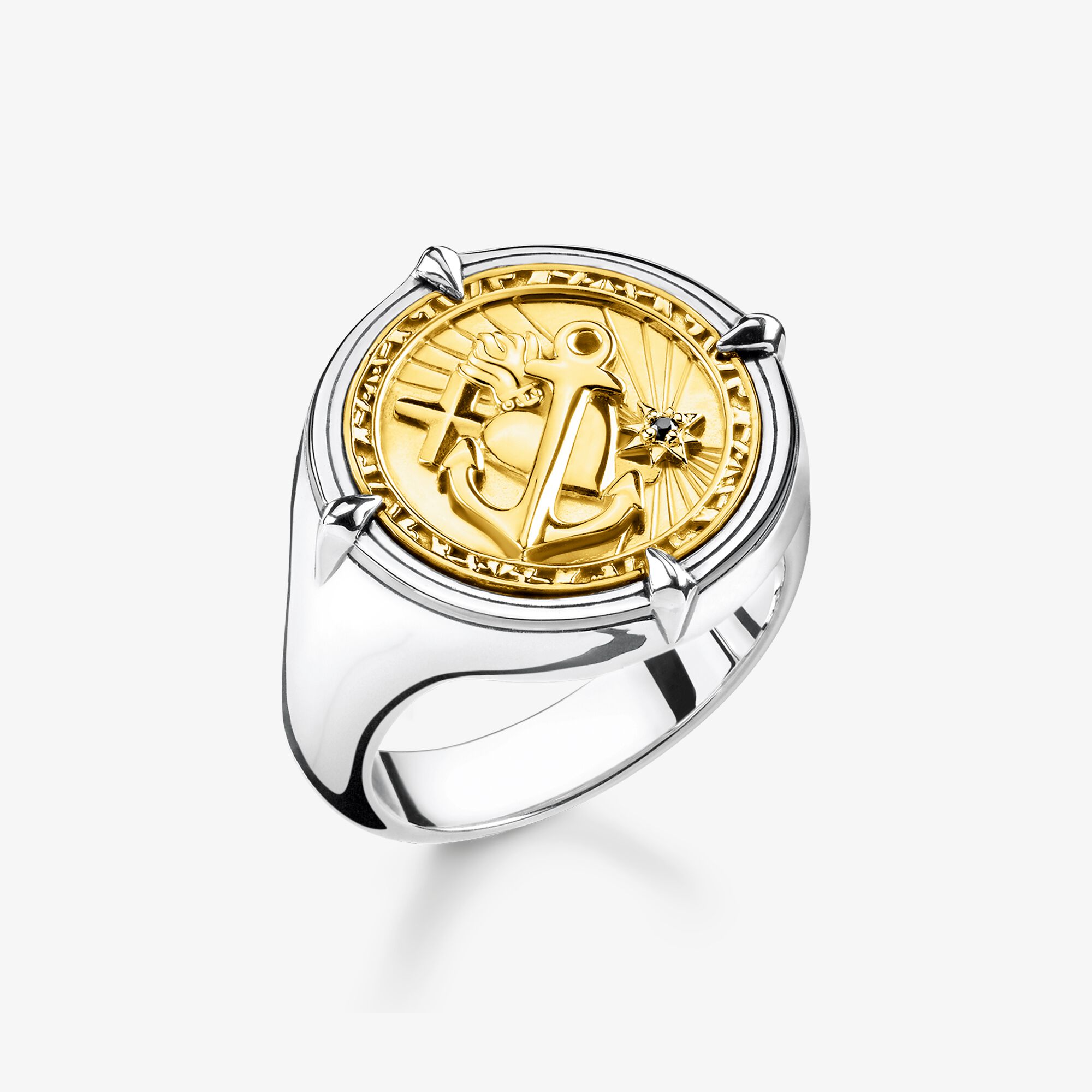 THOMAS SABO Ring tro, hopp och kärlek, 925 sterlingsilver guldpläterat gult guld, Storlek: 56, Unisex