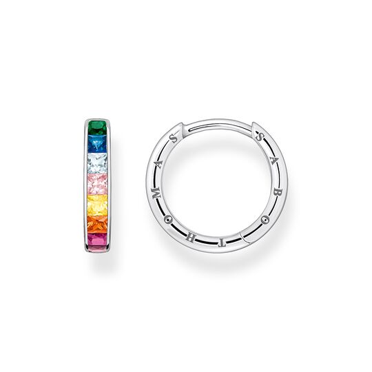 Hoop earrings colourful stones pav&eacute; silver from the  collection in the THOMAS SABO online store