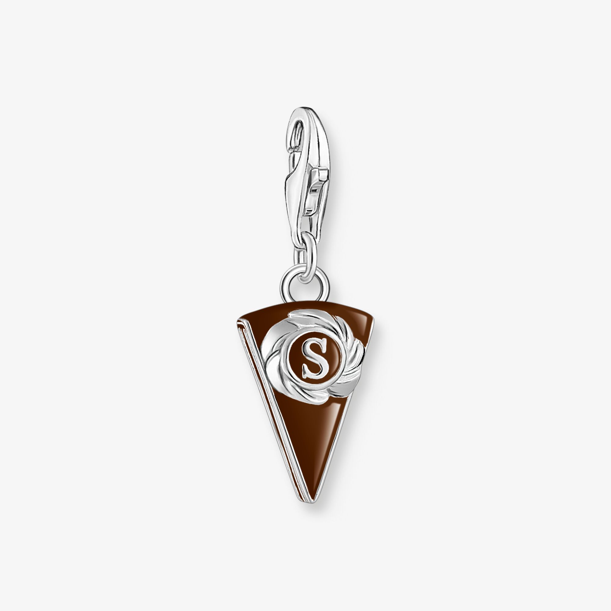 THOMAS SABO Pendentif Charm Gâteau viennois au chocolat argent Argent sterling, Taille: one size, pour femme