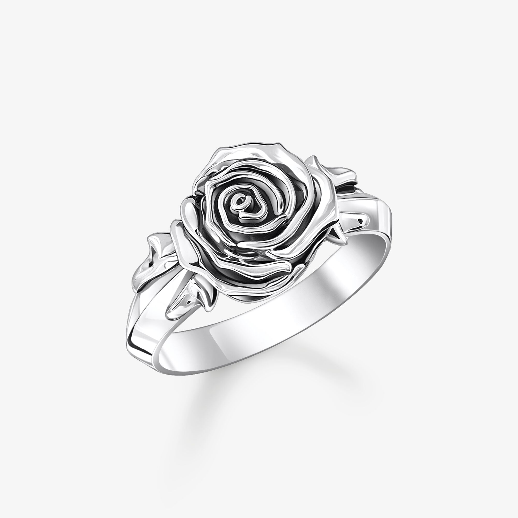 THOMAS SABO Ring Midnight Rose Silver, 925 sterlingsilver, svärtat, Storlek: 52, Unisex