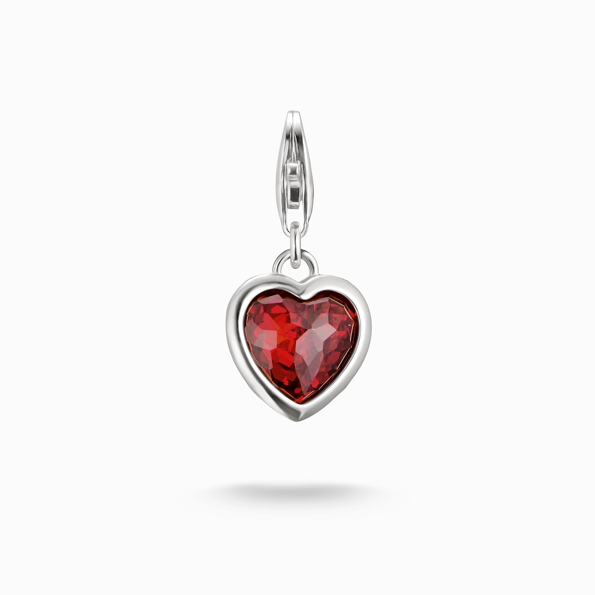 Silver charm pendant with red stone in heart-shape | THOMAS SABO