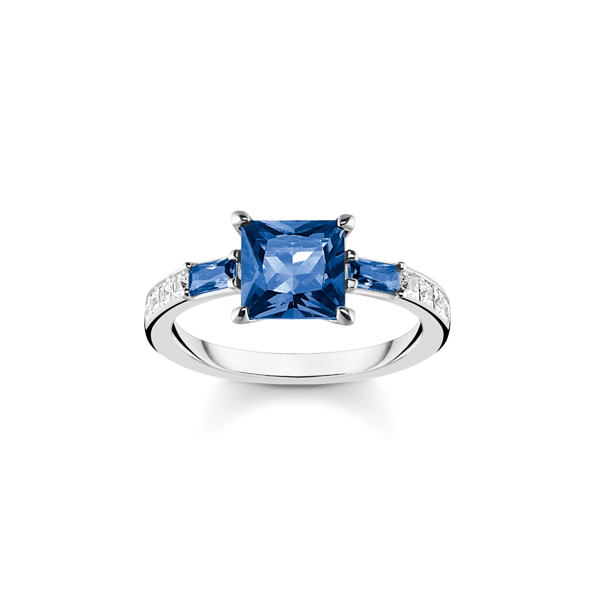 Thomas Sabo Ring mit blauen und weissen Steinen silber blau TR2380-166-1-48