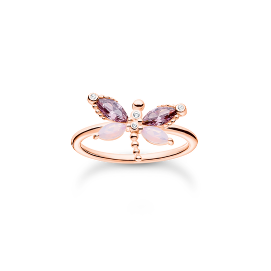 Ring Libelle mit Steine ros&eacute;gold aus der Charming Collection Kollektion im Online Shop von THOMAS SABO