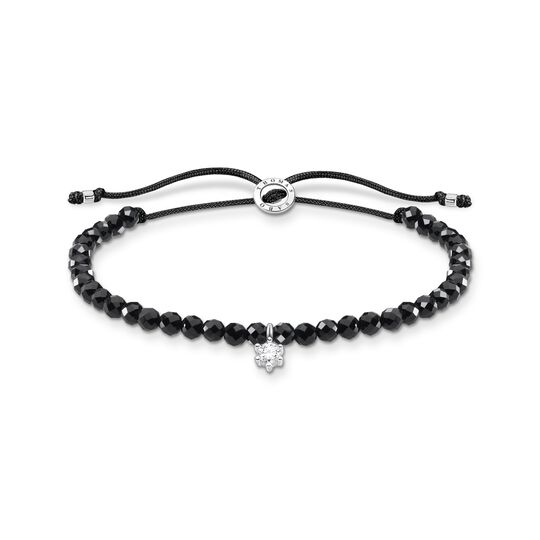 Armband schwarze Perlen mit wei&szlig;em Stein aus der Charming Collection Kollektion im Online Shop von THOMAS SABO