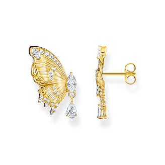 Gold-plated ear studs Butterfly Paradise with stones from the  collection in the THOMAS SABO online store