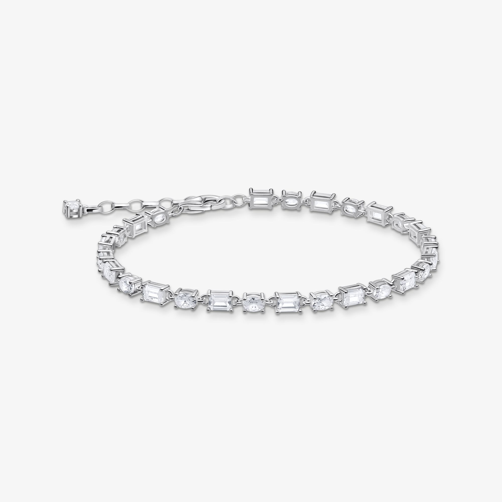 THOMAS SABO Bracelet en argent avec zircon blanc, Argent sterling, Taille: 19 cm, femme