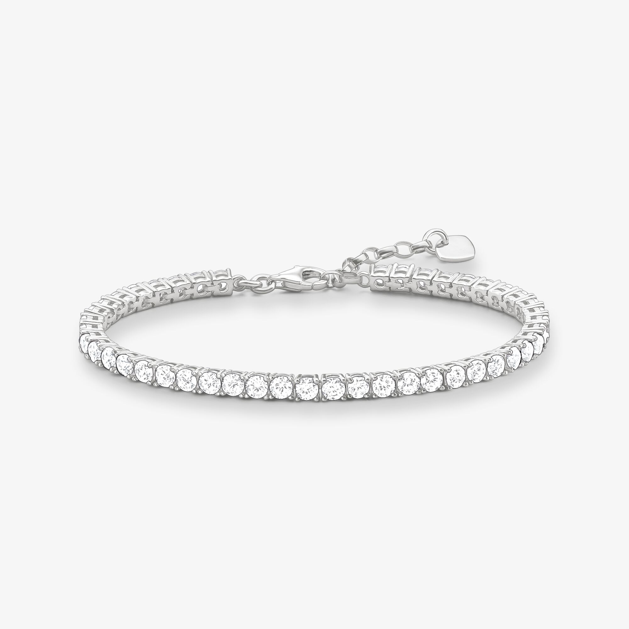 THOMAS SABO Bracelet rivière avec pierres blanches argent, Argent sterling, Taille: 19 cm, femme