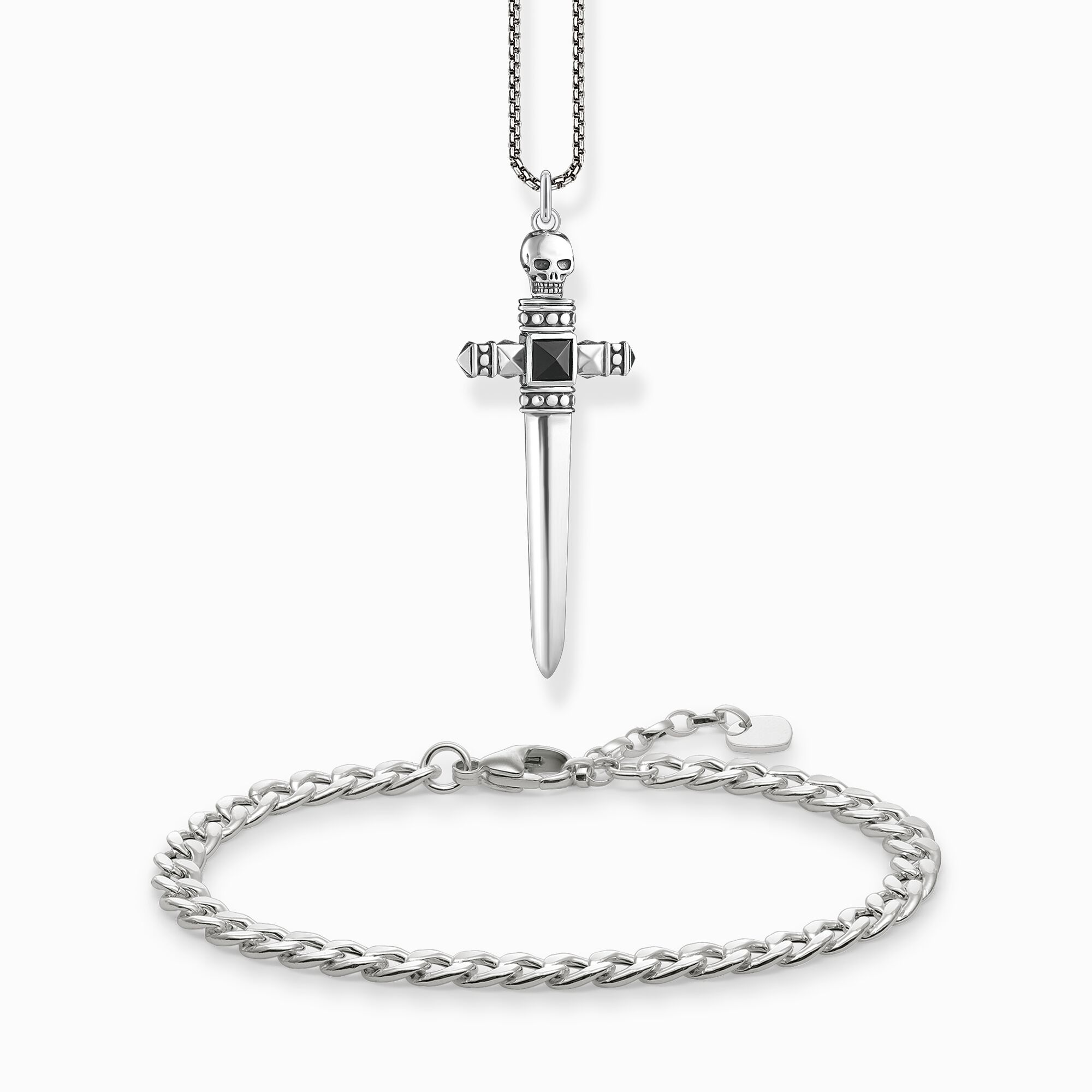 Jewellery set sword with skull silver from the  collection in the THOMAS SABO online store