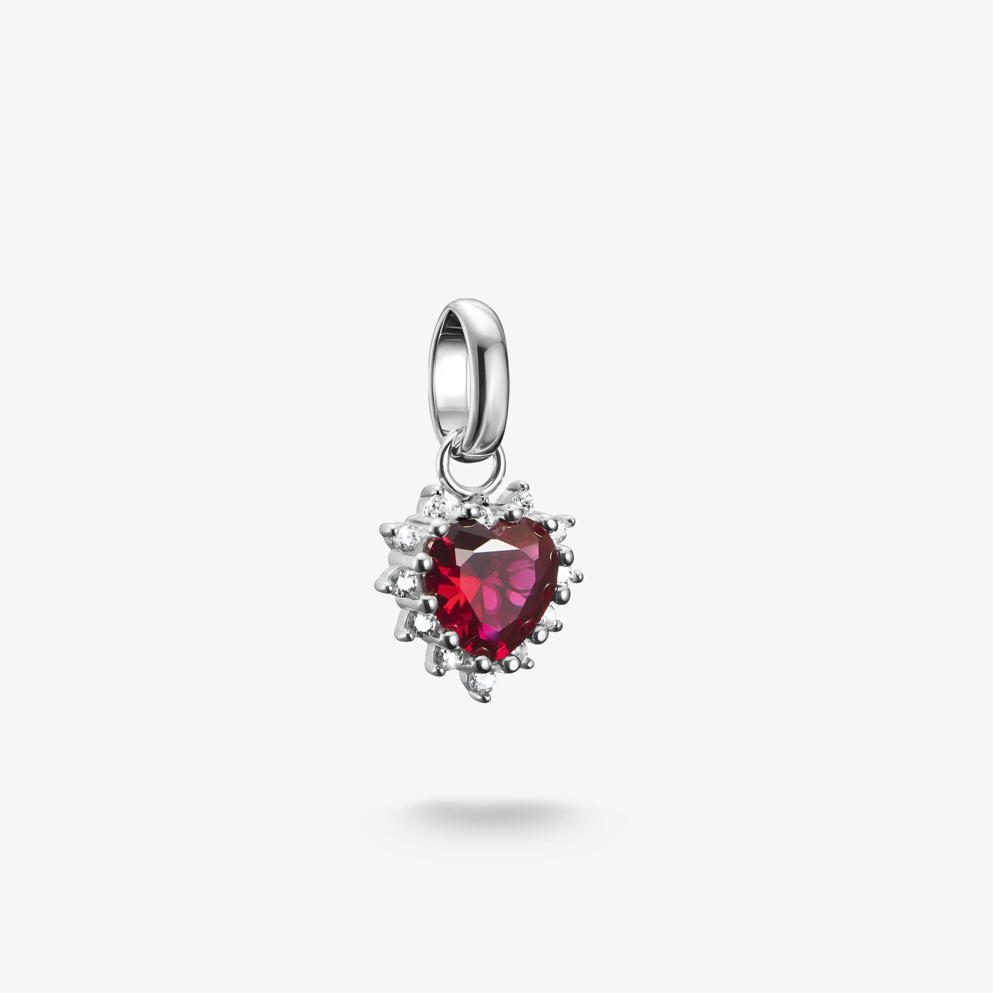 THOMAS SABO Charm-hängsmycke True Romance rött hjärta Connect silver, 925 sterlingsilver, Storlek: one size, för damer