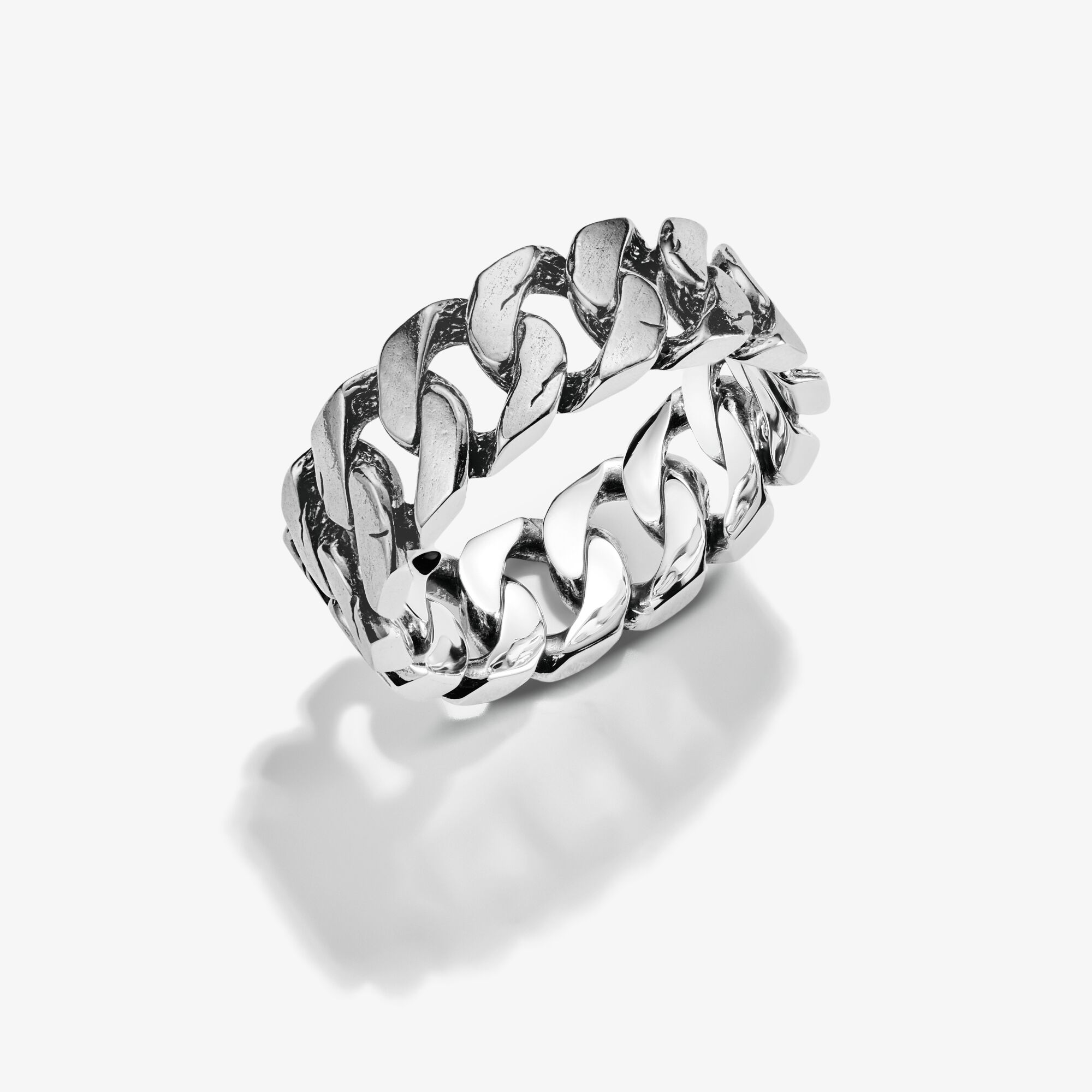 THOMAS SABO Bague bandeau Curb Vintage Rebel Icons argent Argent Sterling 925‰, noirci, Taille: 62, Unisex