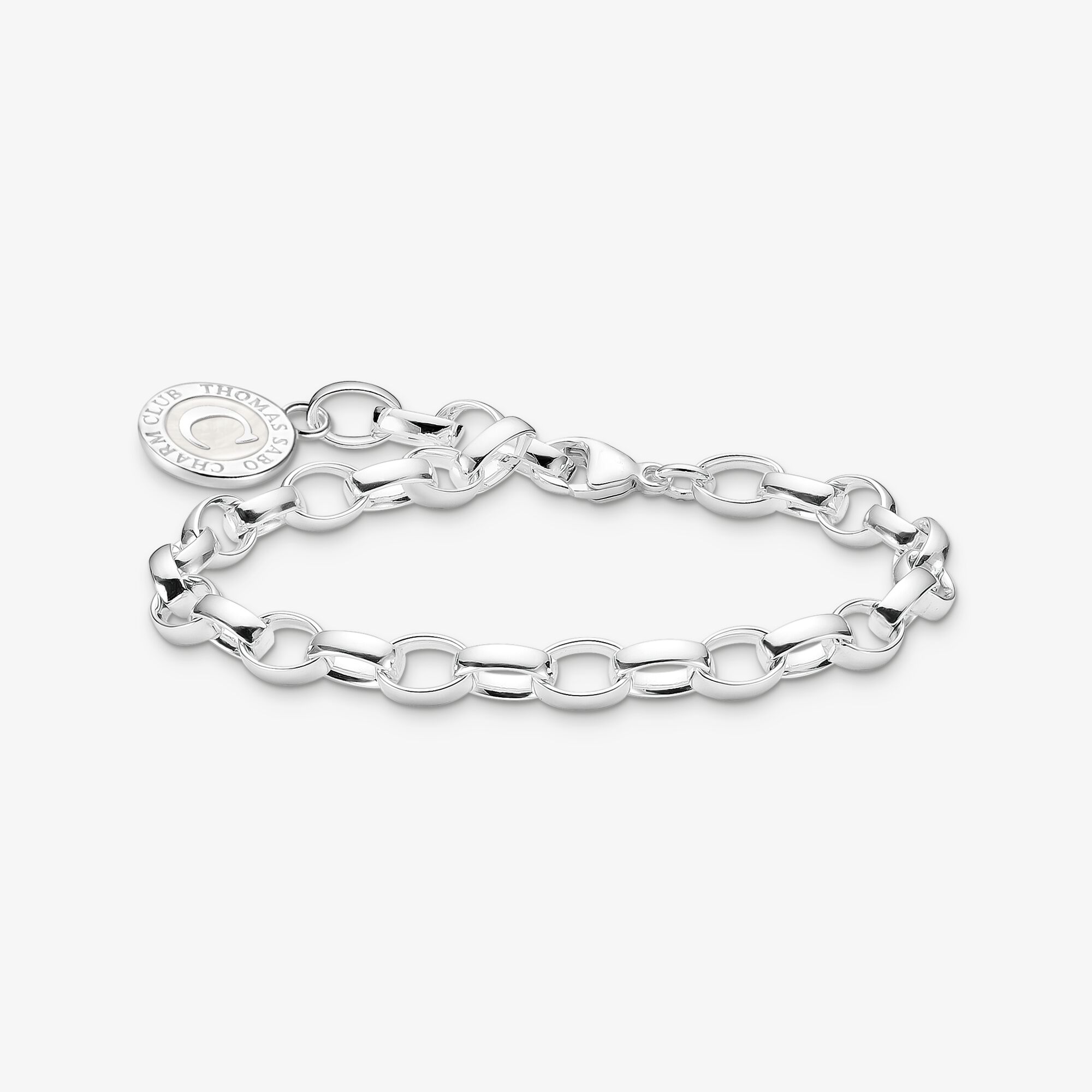 THOMAS SABO Bracelet Charm avec blanc Coin argent, Argent sterling, Taille: 17 cm, femme