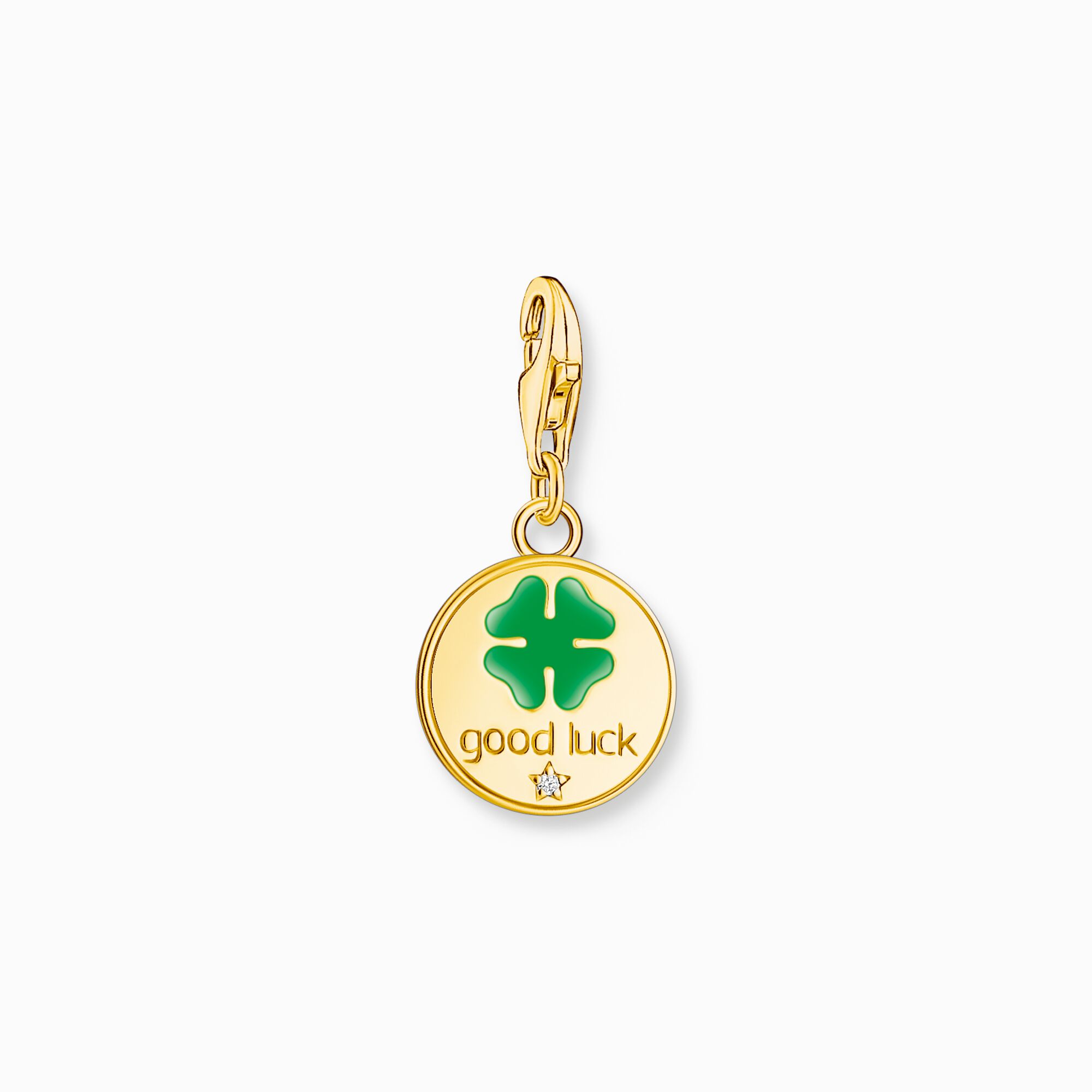 Gold-plated member charm pendant medal-shaped with colourful stones from the Charm Club collection in the THOMAS SABO online store