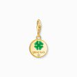 Gold-plated member charm pendant medal-shaped with colourful stones from the Charm Club collection in the THOMAS SABO online store