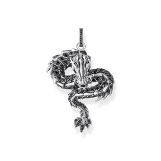 Silver blackened dragon pendant with black zirconia &amp; cold enamel from the  collection in the THOMAS SABO online store