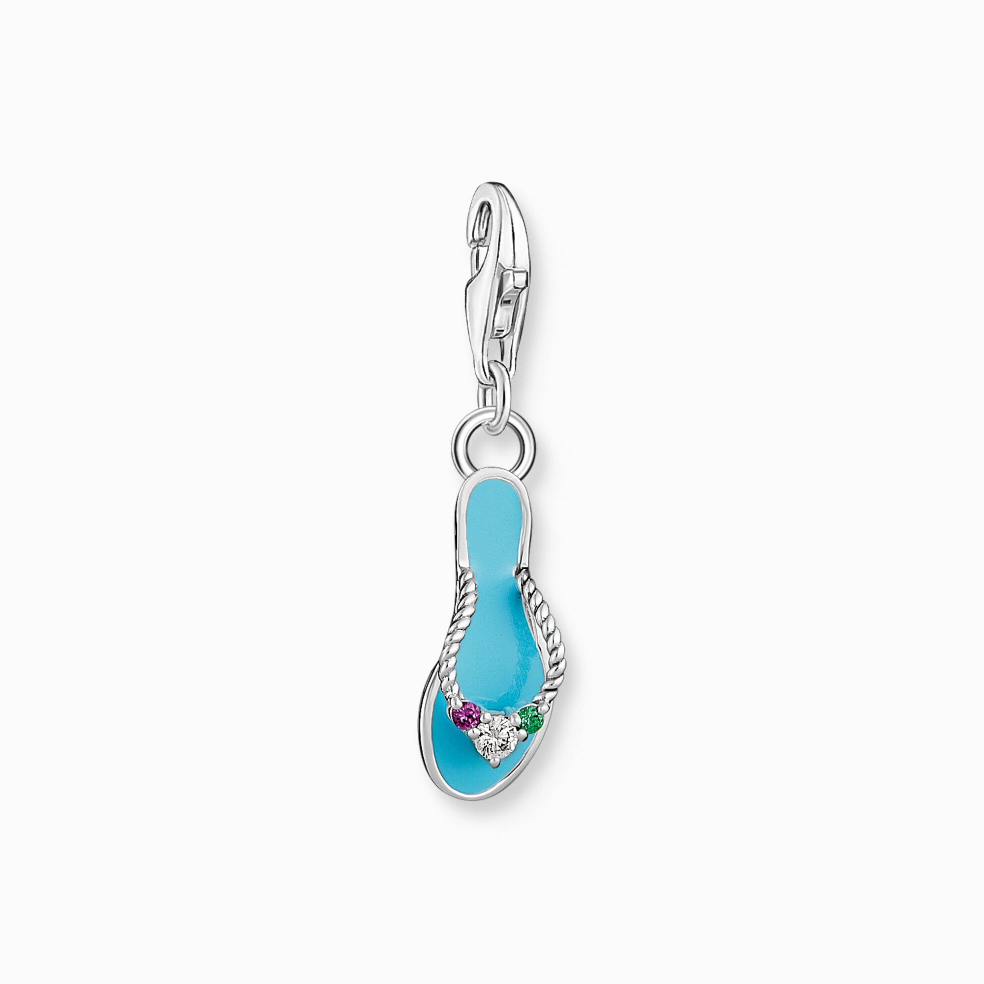 Charm pendant turquoise flip flop with colorful stones silver from the Charm Club collection in the THOMAS SABO online store