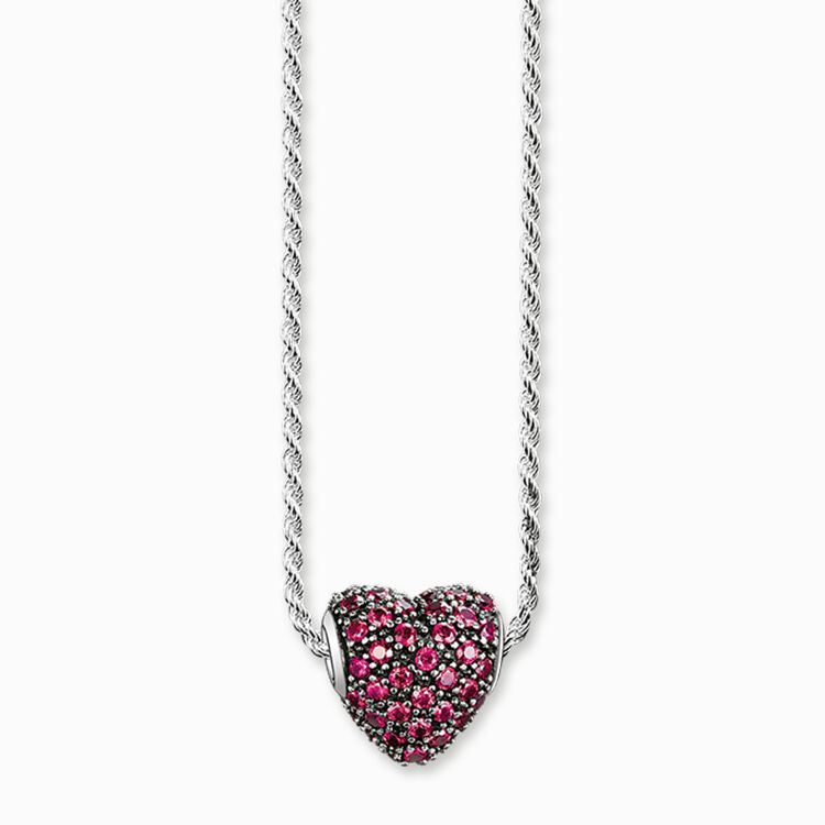 Necklace red heart pav&eacute; from the Karma Beads collection in the THOMAS SABO online store
