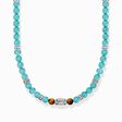 Halsband med turkosa beads och tiger&ouml;ga beads silver ur kollektionen  i THOMAS SABO:s onlineshop
