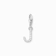 Charm pendant letter J with white stones silver from the Charm Club collection in the THOMAS SABO online store