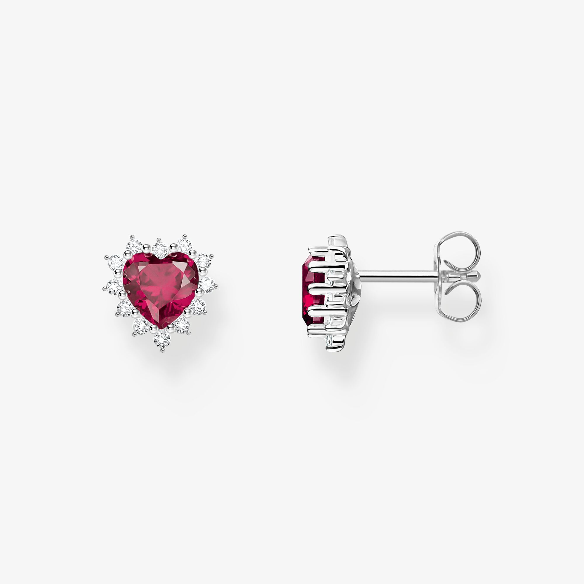 THOMAS SABO clous d'oreilles cœur Romance argent, Argent sterling, Taille: one size, femme