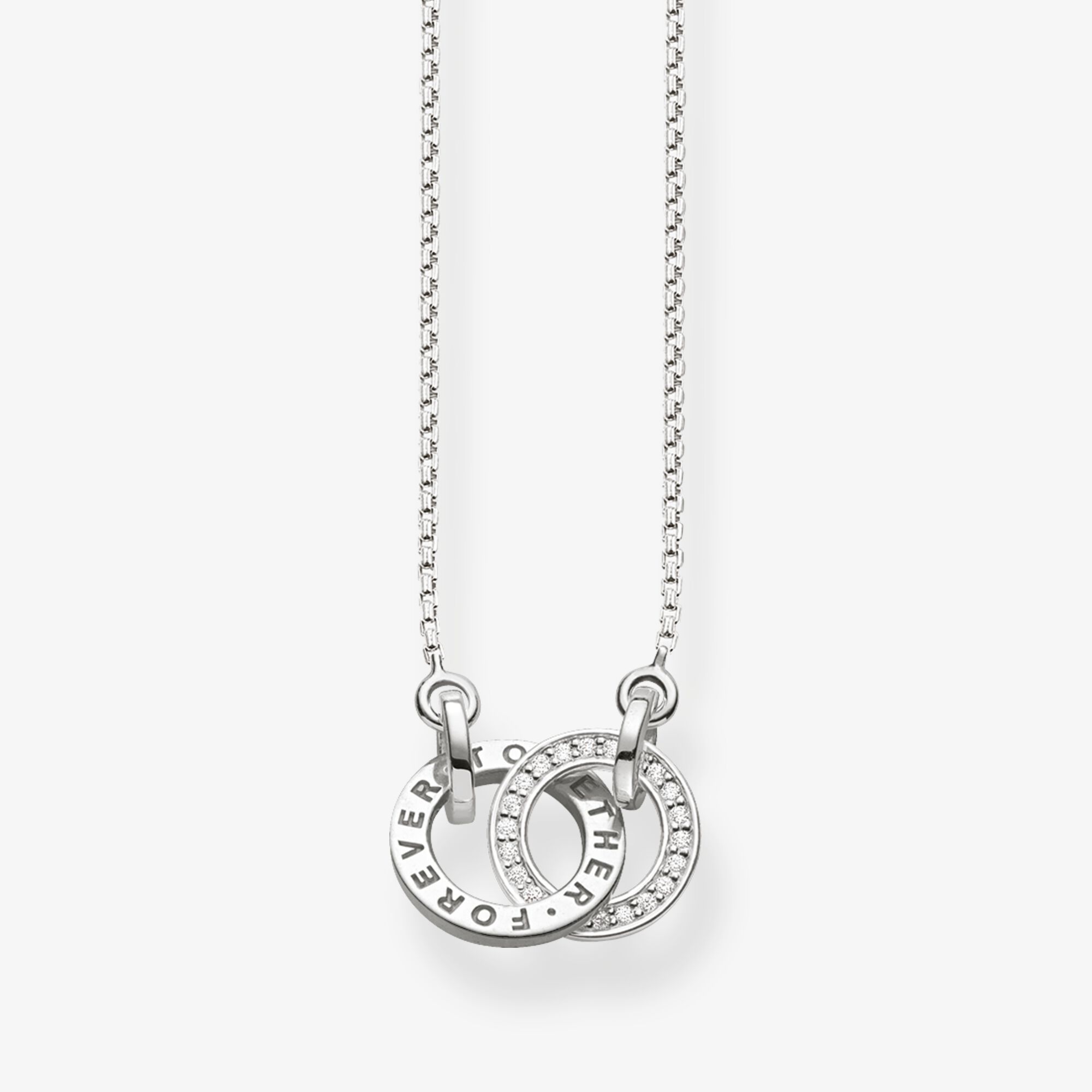 THOMAS SABO Collier Forever Together petit argent Argent sterling, Taille: 45 cm, pour femme