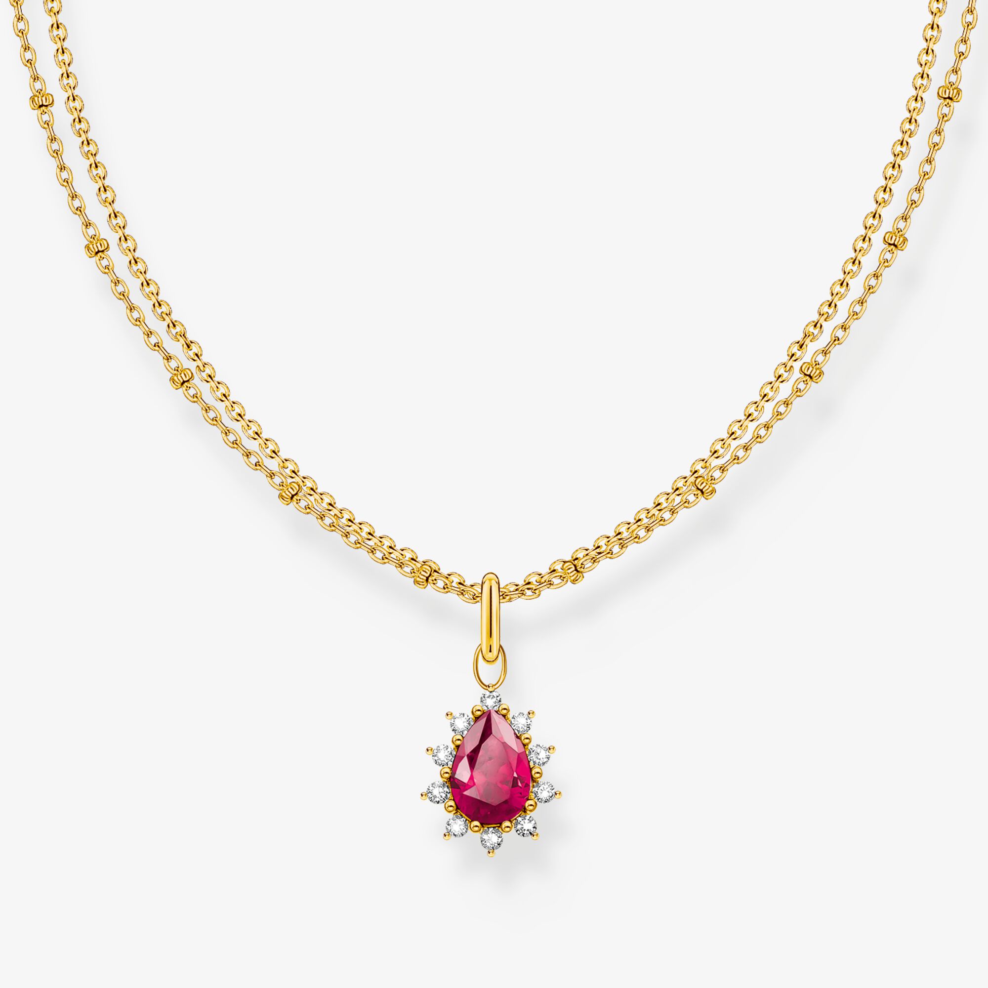 THOMAS SABO Chaîne avec pendentif Vintage Romance plaqué or, Argent sterling doré or jaune, Taille: 45 cm, femme