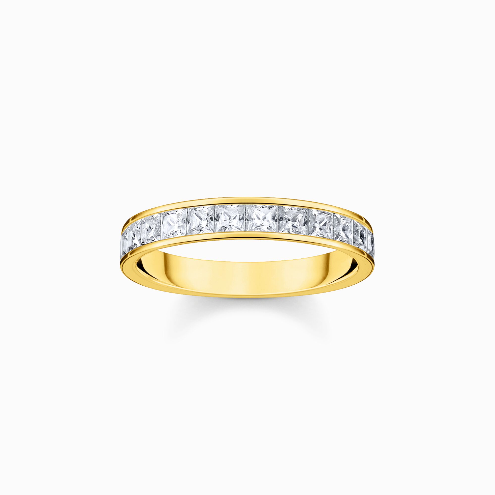 Ring with white stones pav&eacute; gold plated from the  collection in the THOMAS SABO online store