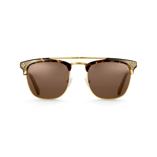 Lunettes de soleil James trap&eacute;zo&iuml;dales croix havane de la collection  dans la boutique en ligne de THOMAS SABO
