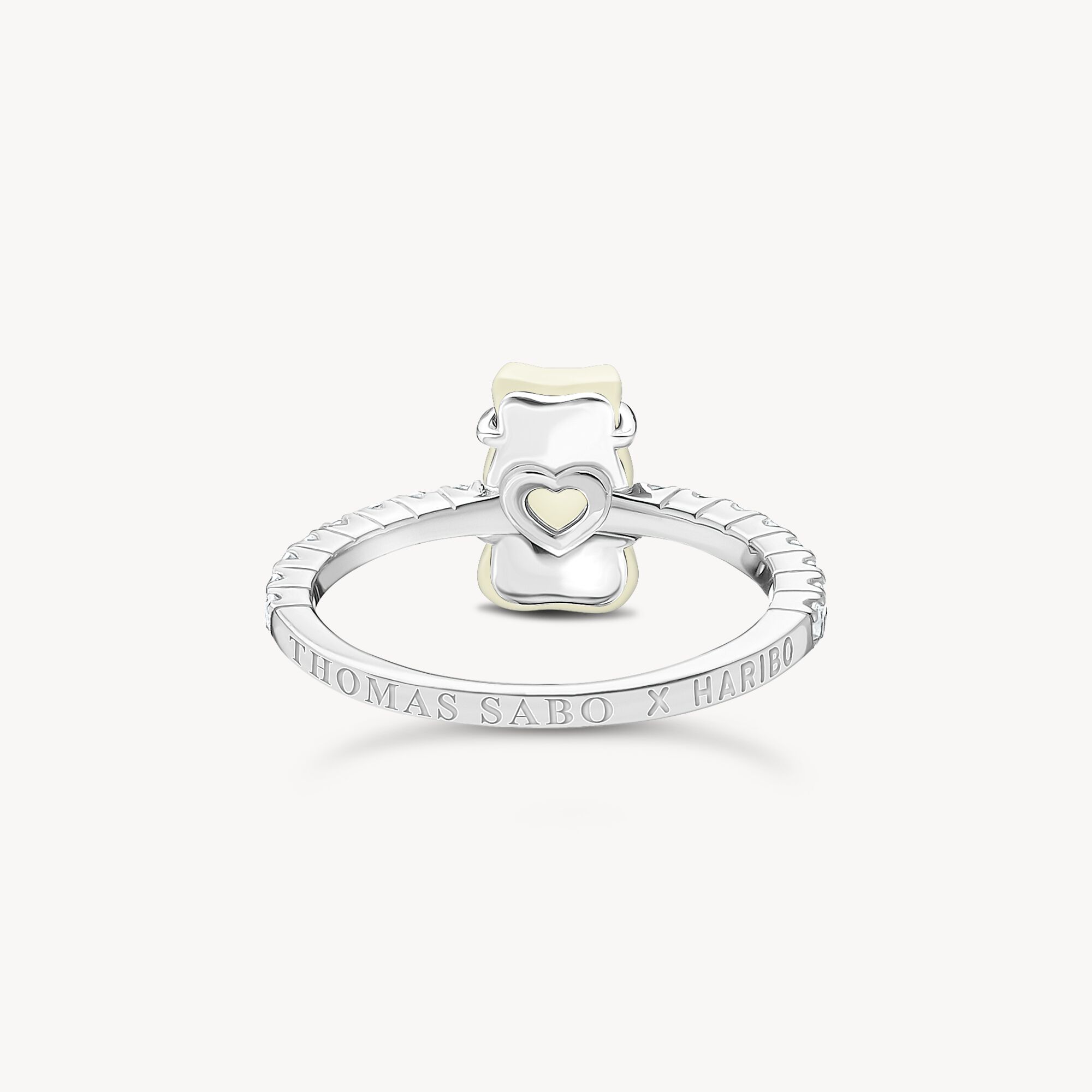 Bague avec mini Ours d'or blanc et pierres, argent THOMAS SABO