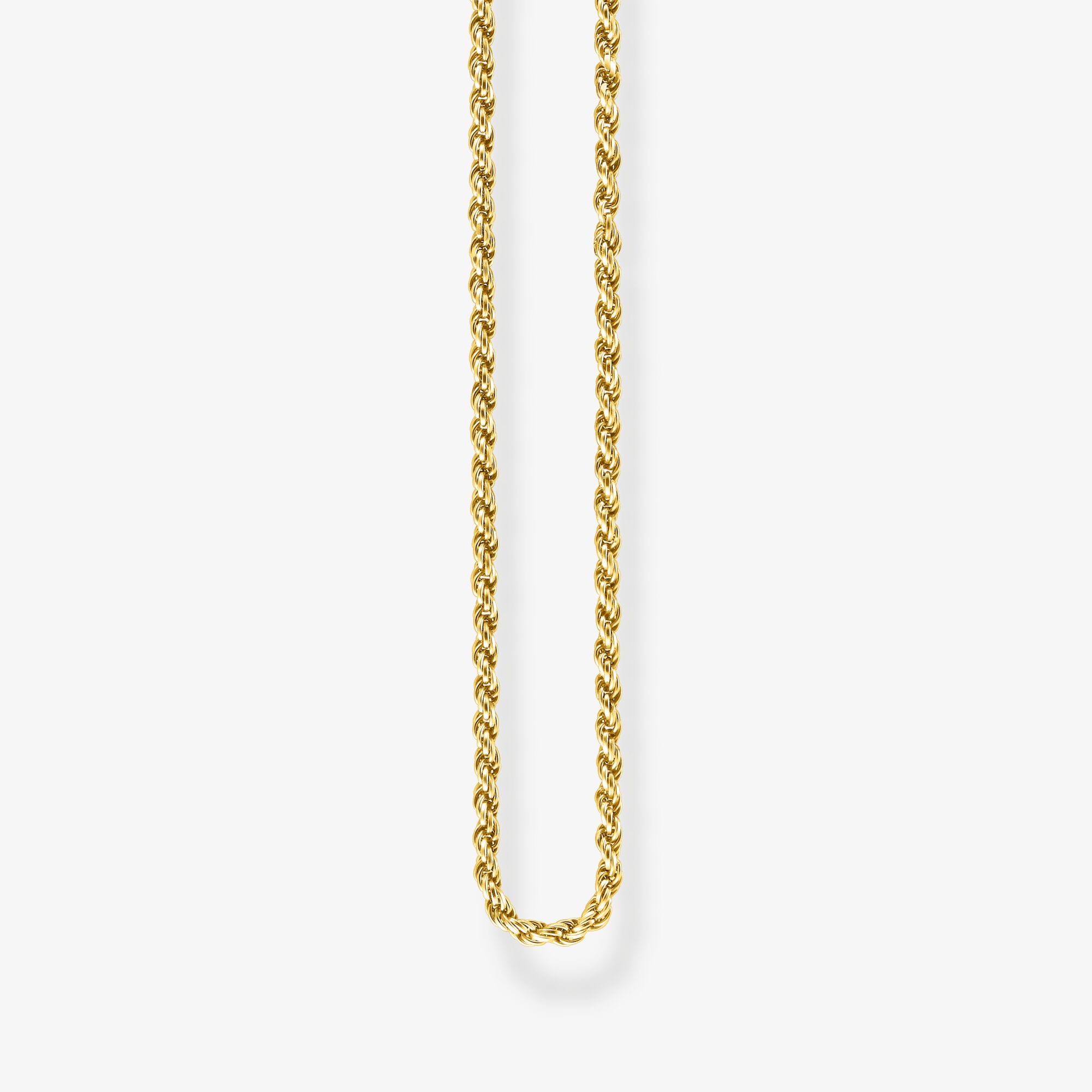 THOMAS SABO Chaîne torsadée Épaisseur 1,10 mm (0,04 Inch), Argent sterling doré or jaune, Taille: 70 cm, femme