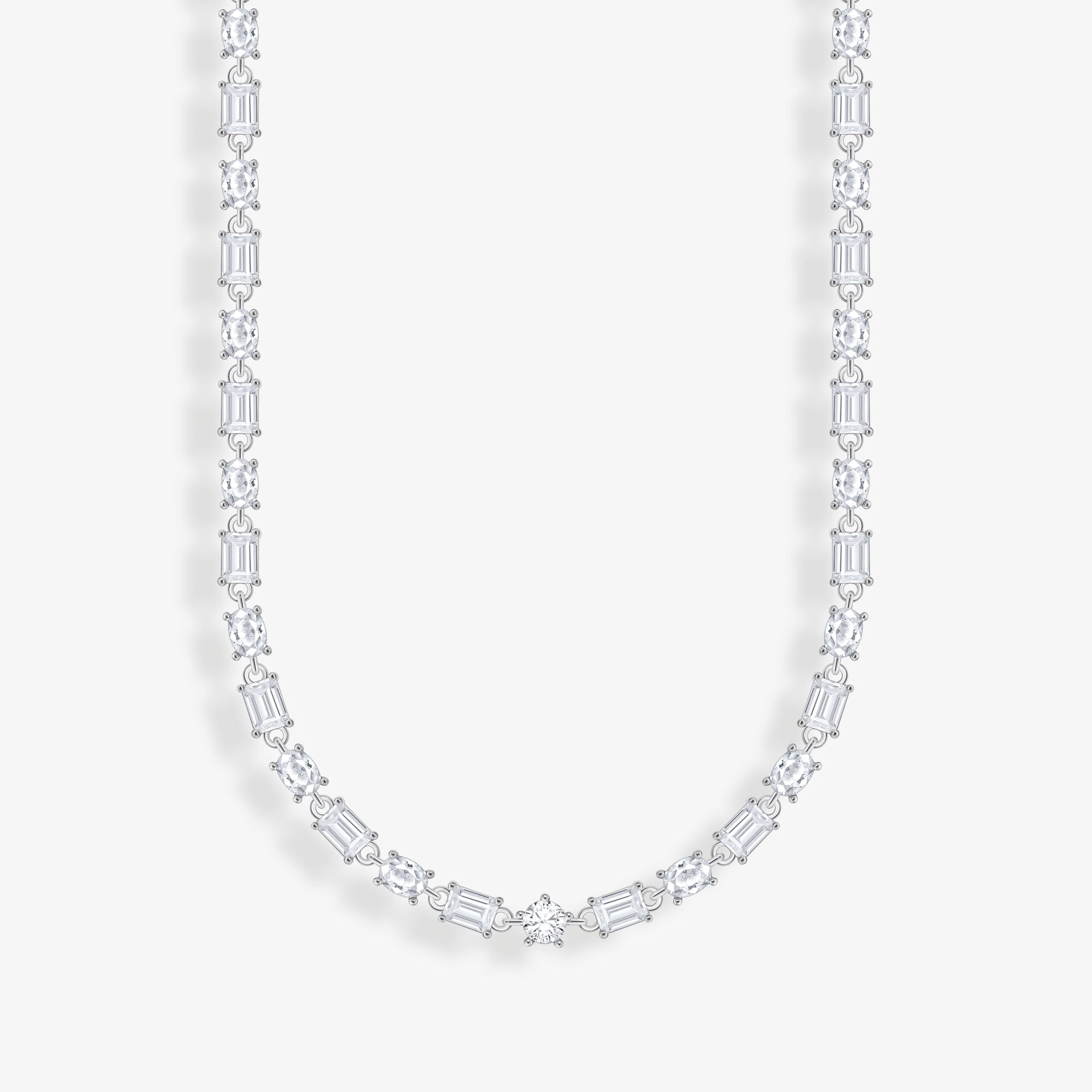 THOMAS SABO Collier ras de cou en argent avec zircon blanc Argent sterling, Taille: 45 cm, pour femme