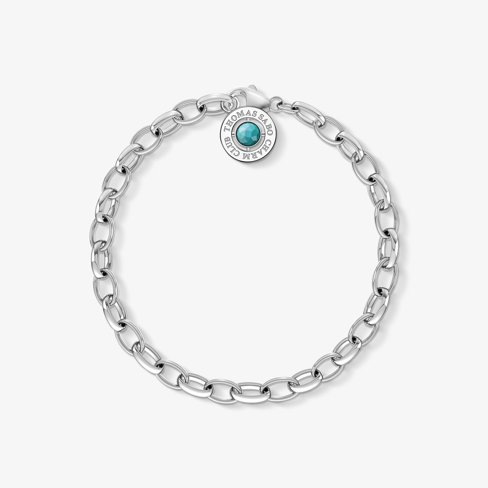 THOMAS SABO Bracelet Charm turquoise, Argent sterling, Taille: 14,5 cm, femme