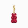 Gold-plated charm pendant goldbears in red from the Charm Club collection in the THOMAS SABO online store