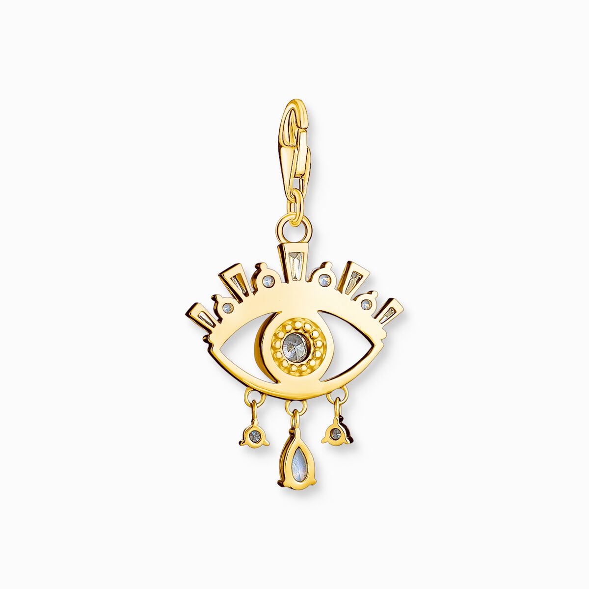 Charm, gold plated: Nazar's eye with stone setting