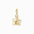 Gold-plated charm pendant letter with stones and engraving from the Charm Club collection in the THOMAS SABO online store