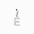 Charm pendant letter E with white stones silver from the Charm Club collection in the THOMAS SABO online store
