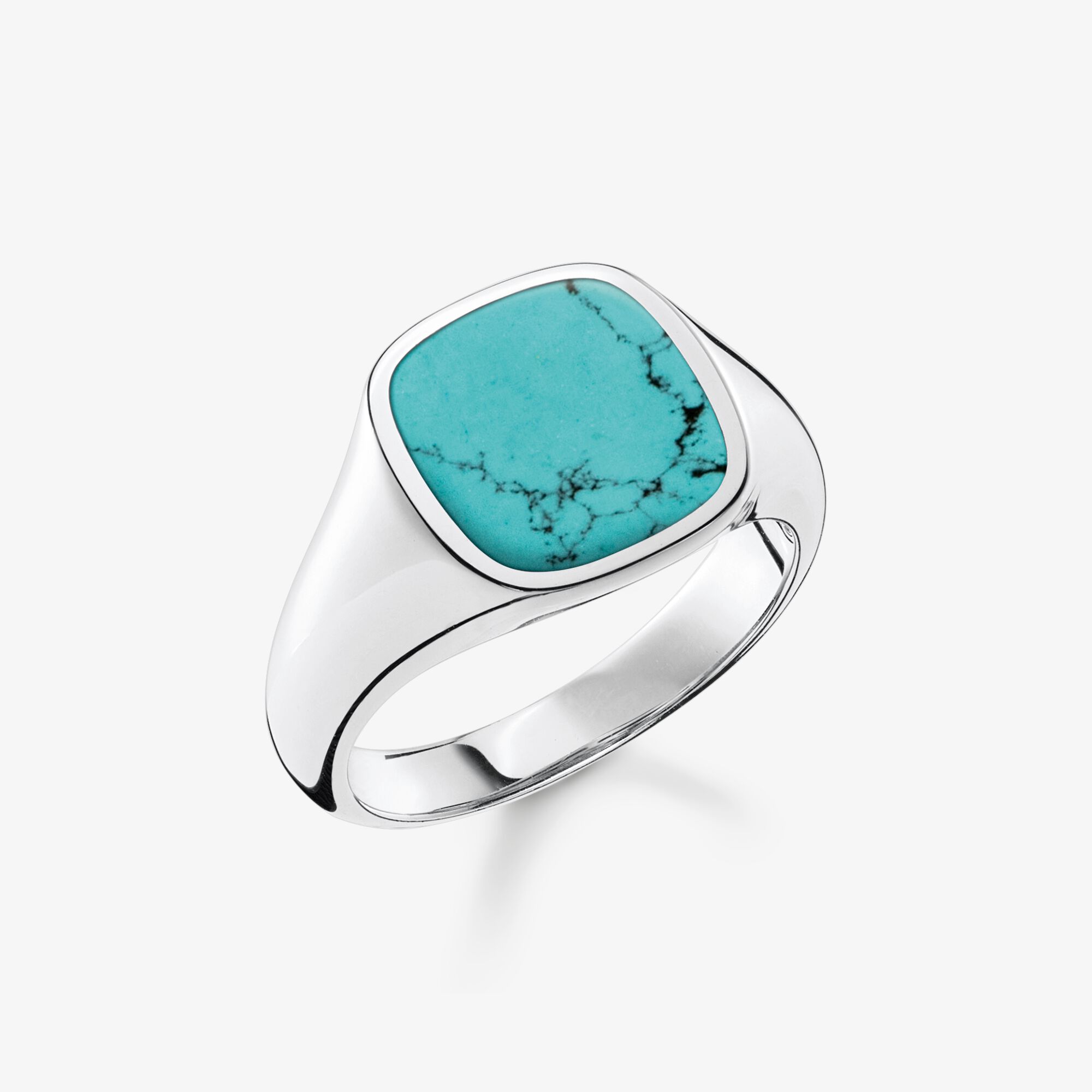 THOMAS SABO Bague classique turquoise, Argent sterling, Taille: 56, Unisex