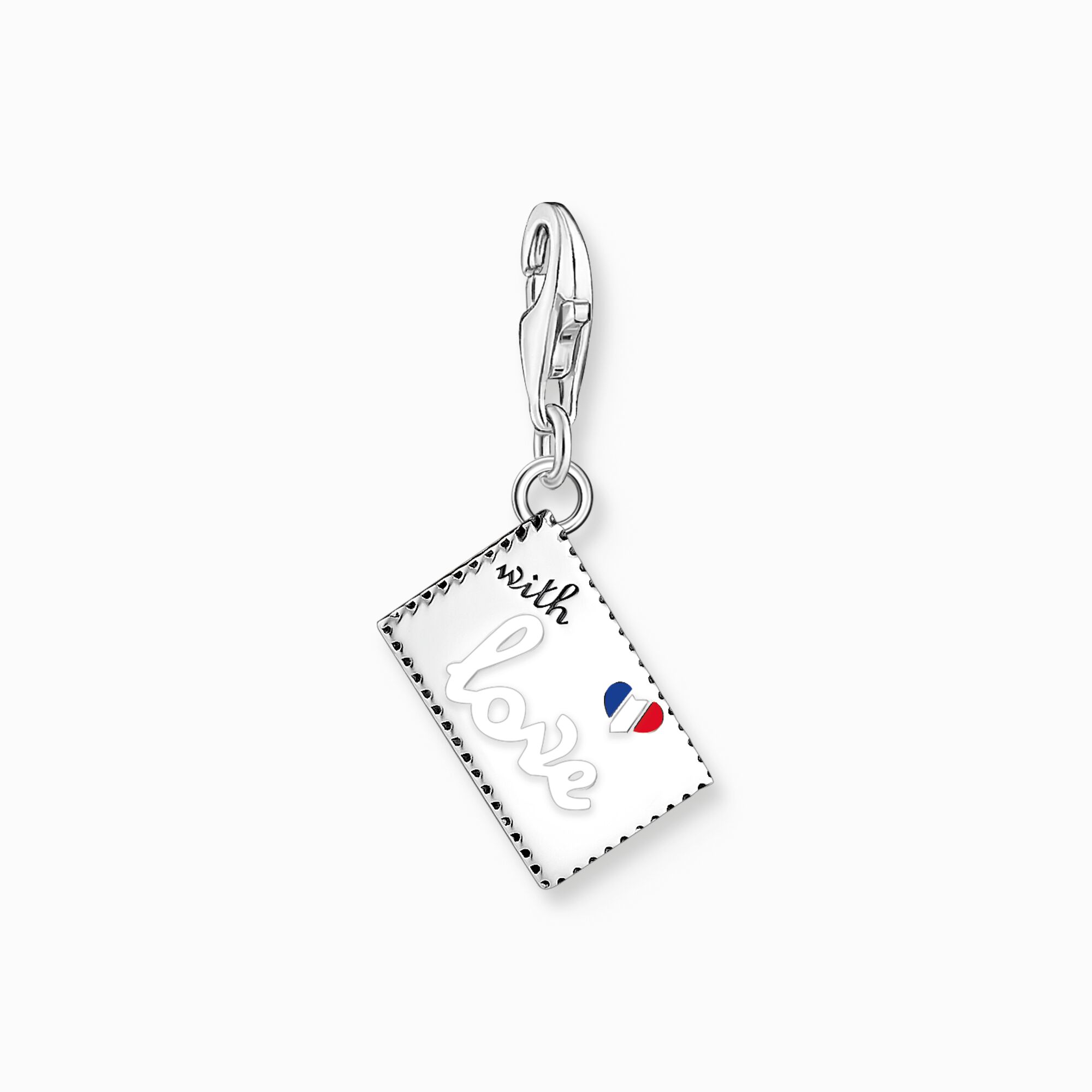 Silver charm pendant in stamp design with Eiffel Tower from the Charm Club collection in the THOMAS SABO online store