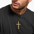 Pendant cross black stones gold from the  collection in the THOMAS SABO online store