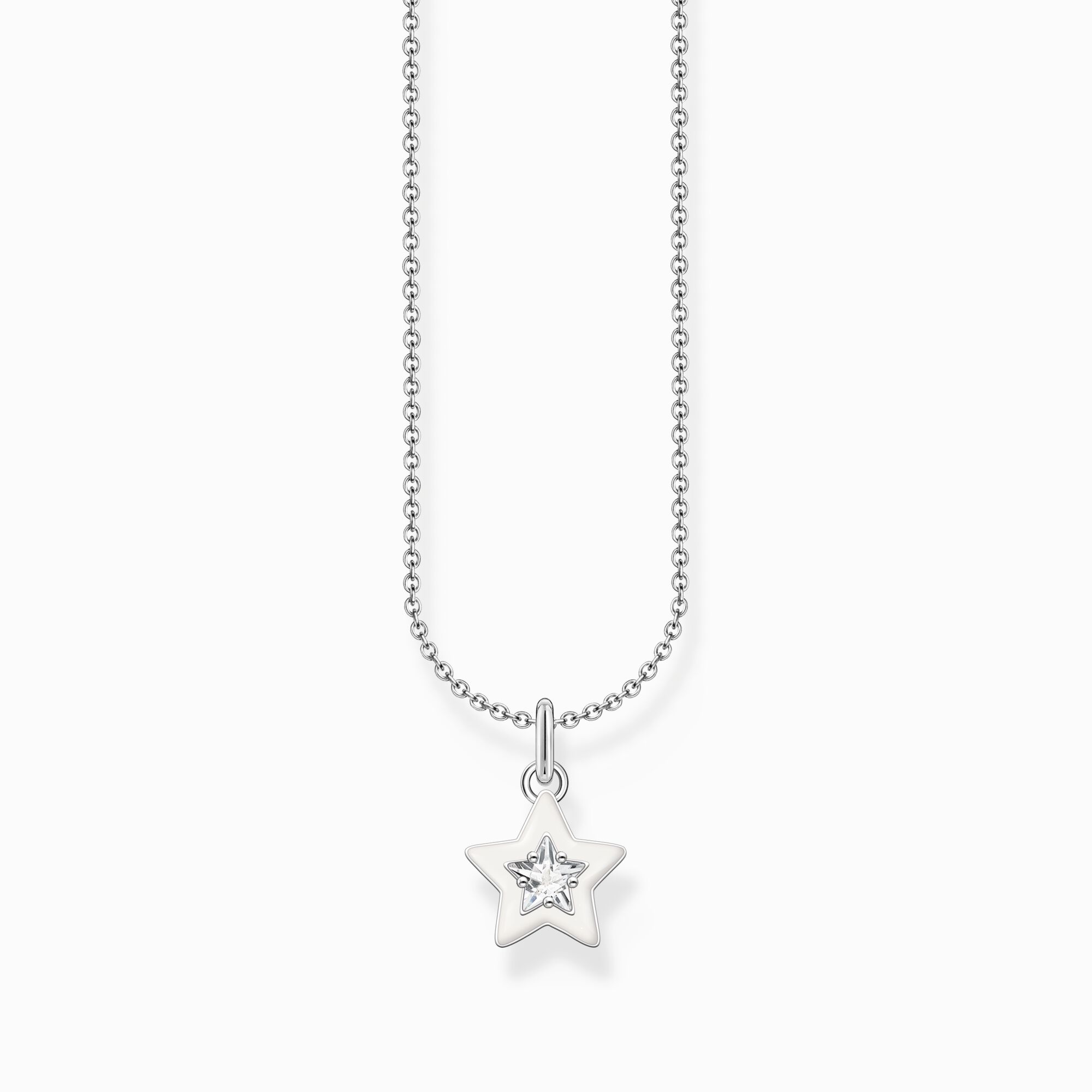 Silver necklace with star pendant and white zirconia from the Charming Collection collection in the THOMAS SABO online store