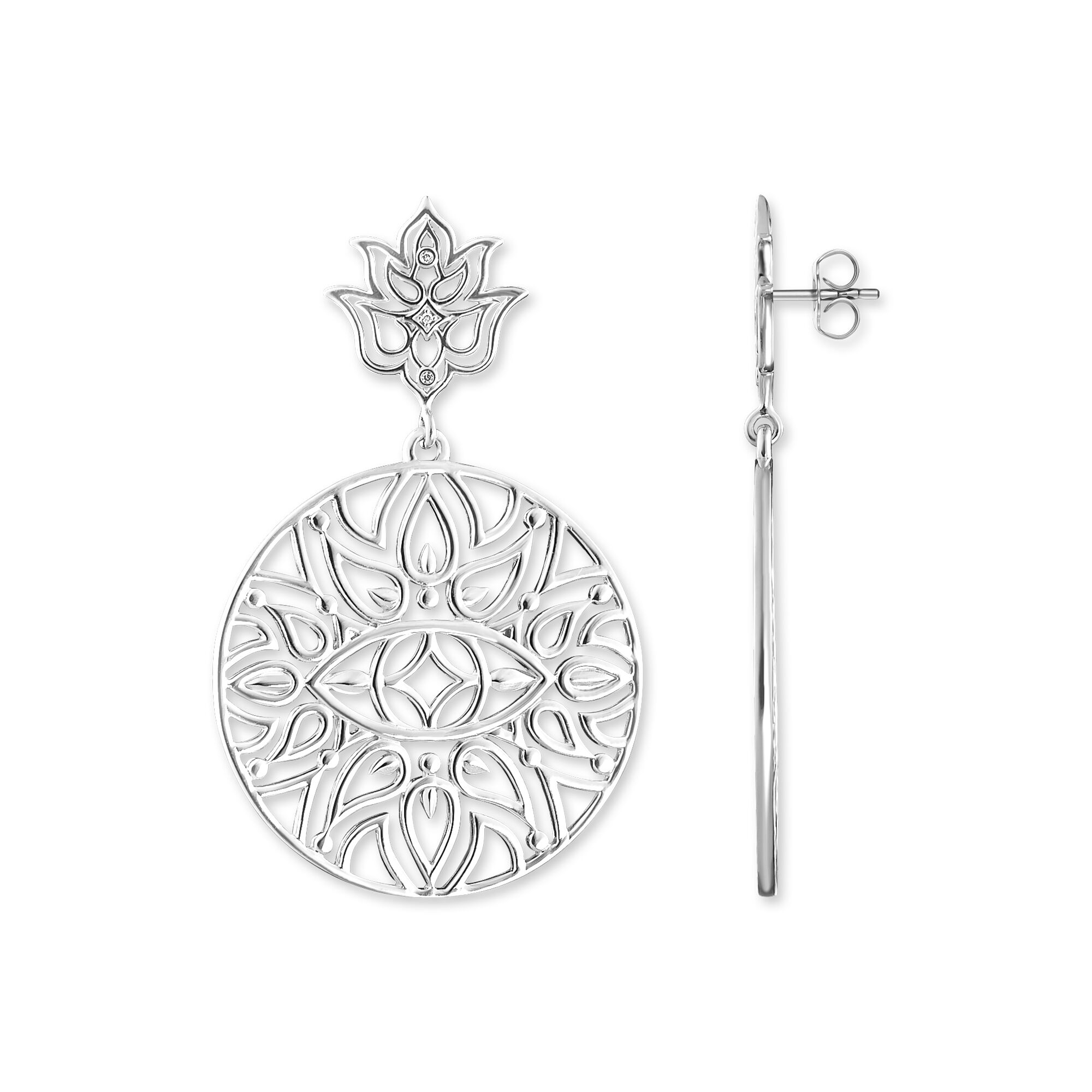 Boucles Doreilles Ornements Fleur De Lotus