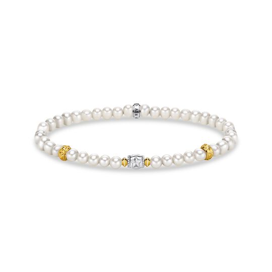 Bracelet beige pearls with crescent moon silver from the  collection in the THOMAS SABO online store