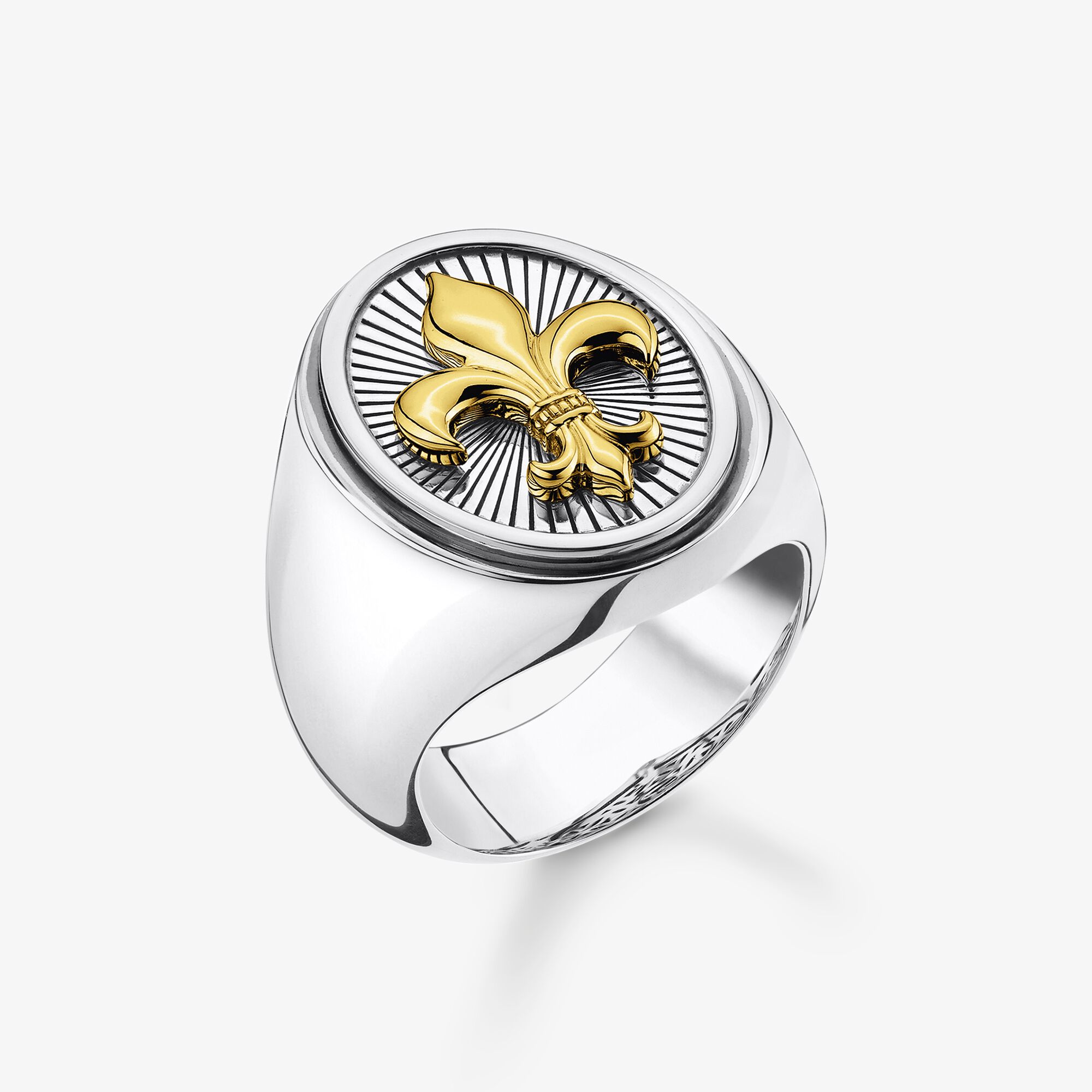 THOMAS SABO Bague fleur de lys or, Argent sterling doré or jaune, Taille: 54, Unisex