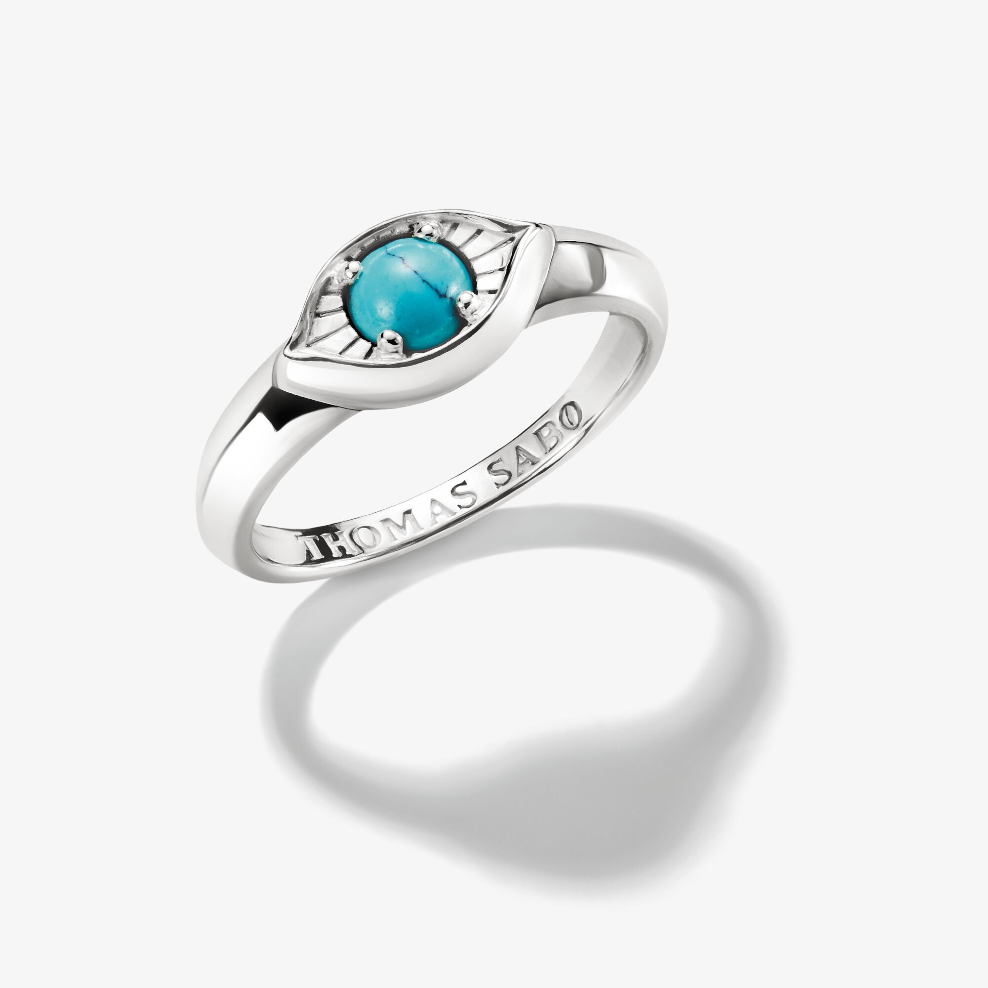 THOMAS SABO Bague œil petite turquoise imitée Elyndra argent, Argent sterling, Taille: 54, femme