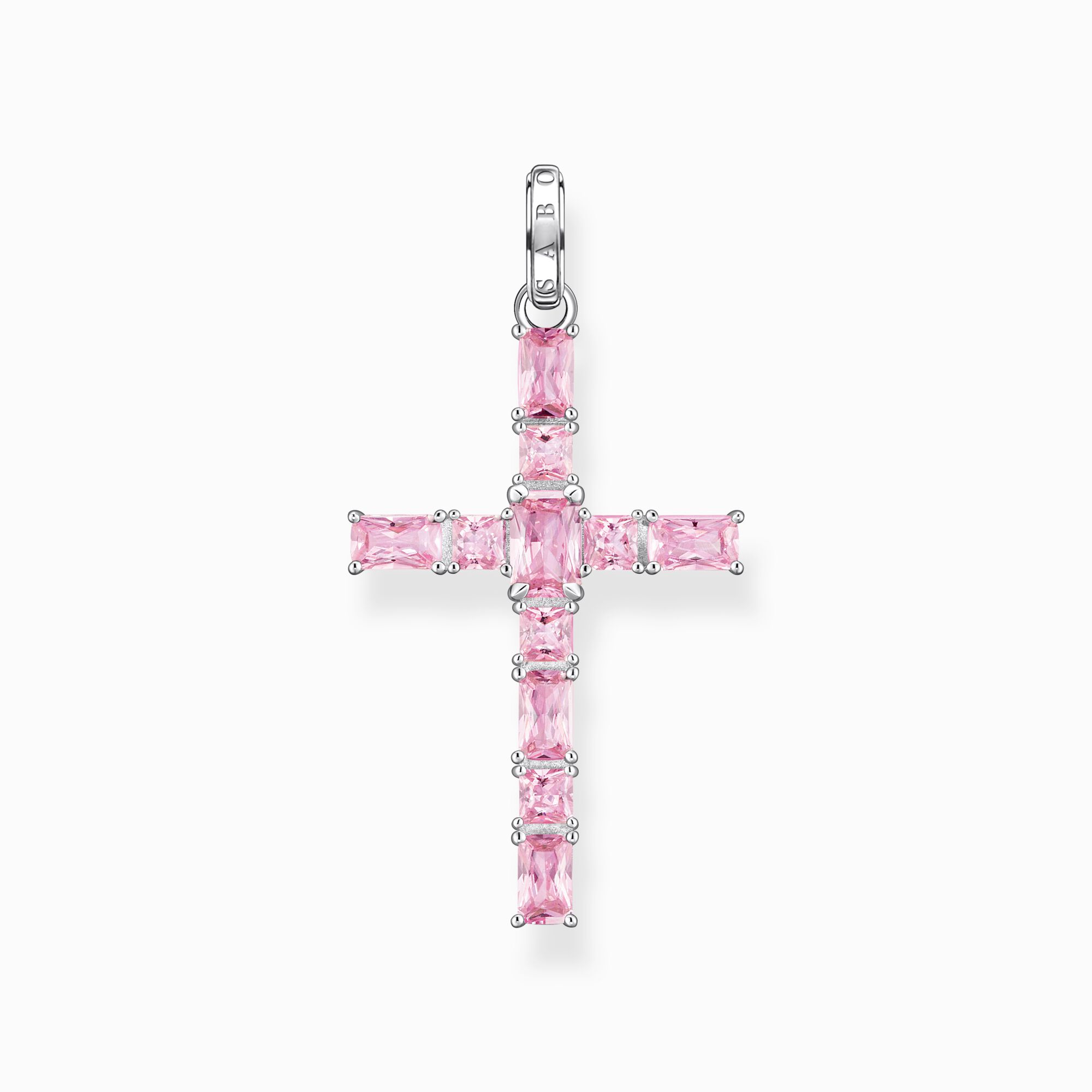 Anh&auml;nger Kreuz mit pinken Steinen Silber aus der  Kollektion im Online Shop von THOMAS SABO