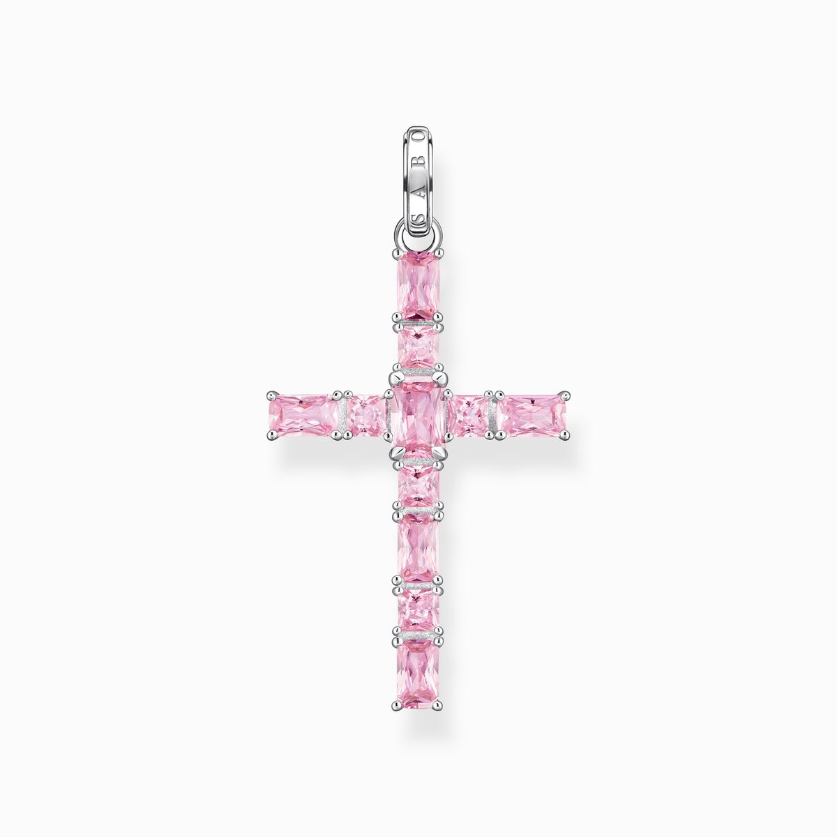 Kreuzanhänger mit pinkfarbenen Steinen, Silber | THOMAS SABO