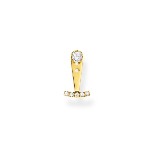 Pendiente de bot&oacute;n blanco piedras oro de la colección Charming Collection en la tienda online de THOMAS SABO