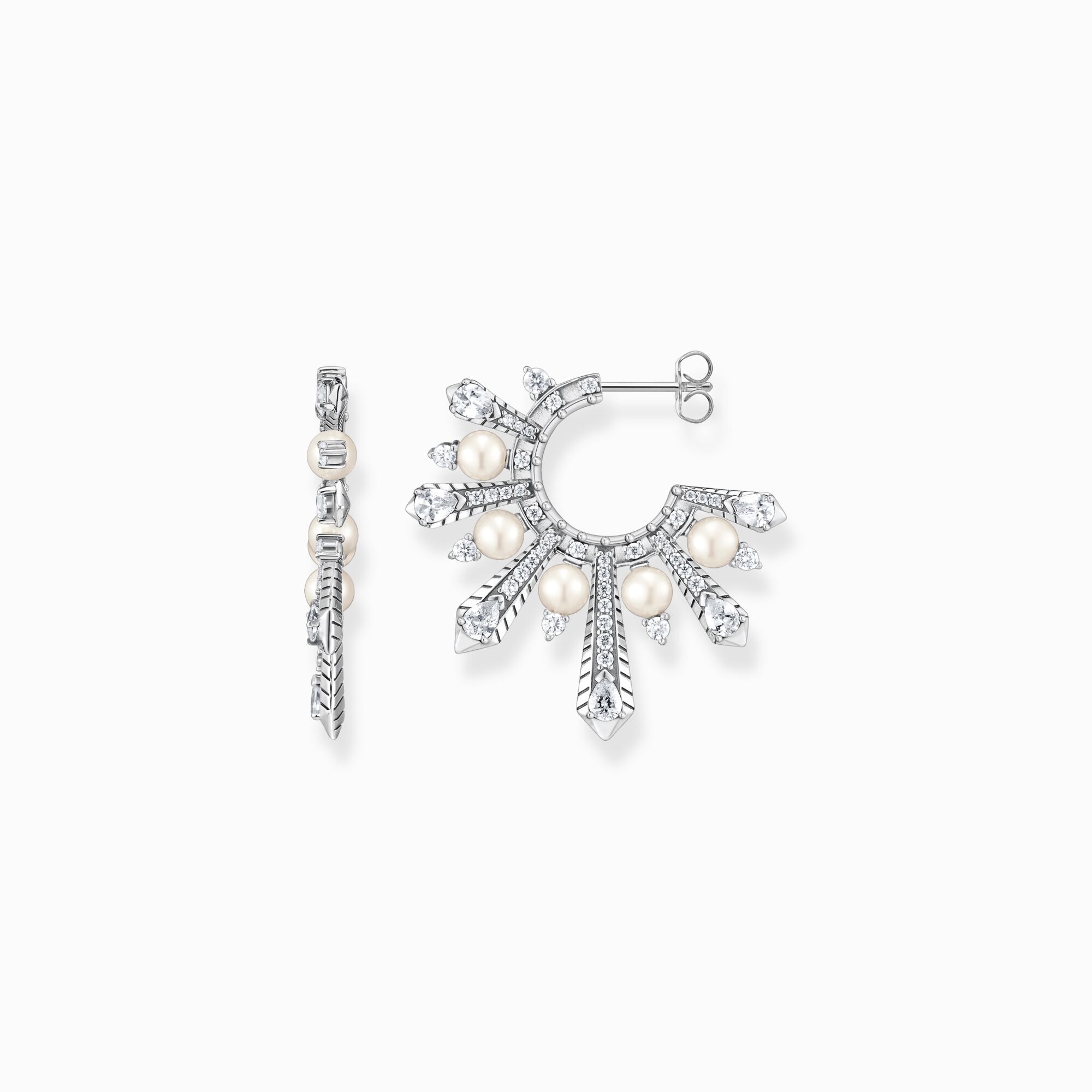Hoop earrings with winter sun rays silver from the  collection in the THOMAS SABO online store