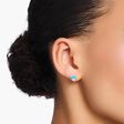 Clous d&#39;oreilles avec pierres turquoises et blanches de taille baguette argent de la collection  dans la boutique en ligne de THOMAS SABO