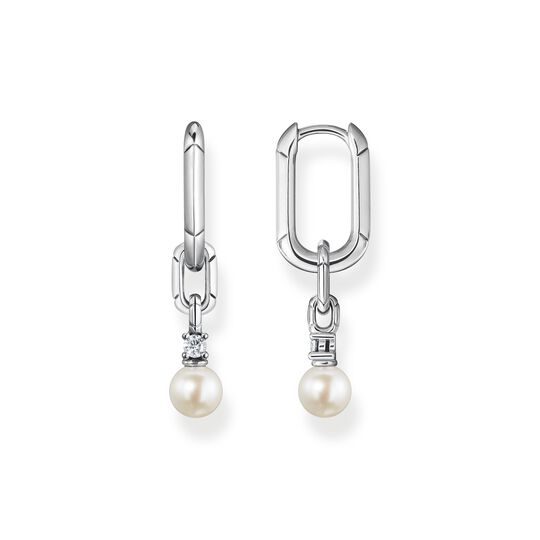 Hoop earrings links and pearls silver from the  collection in the THOMAS SABO online store